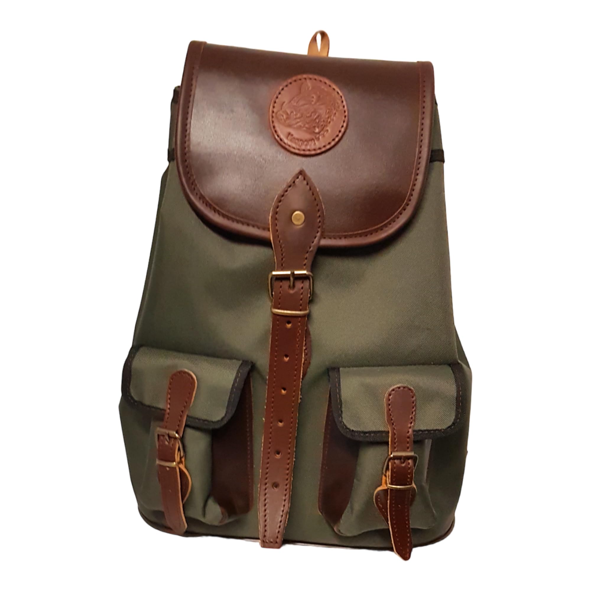 Mochila grande de caza con 2 bolsillos y refuerzos piel