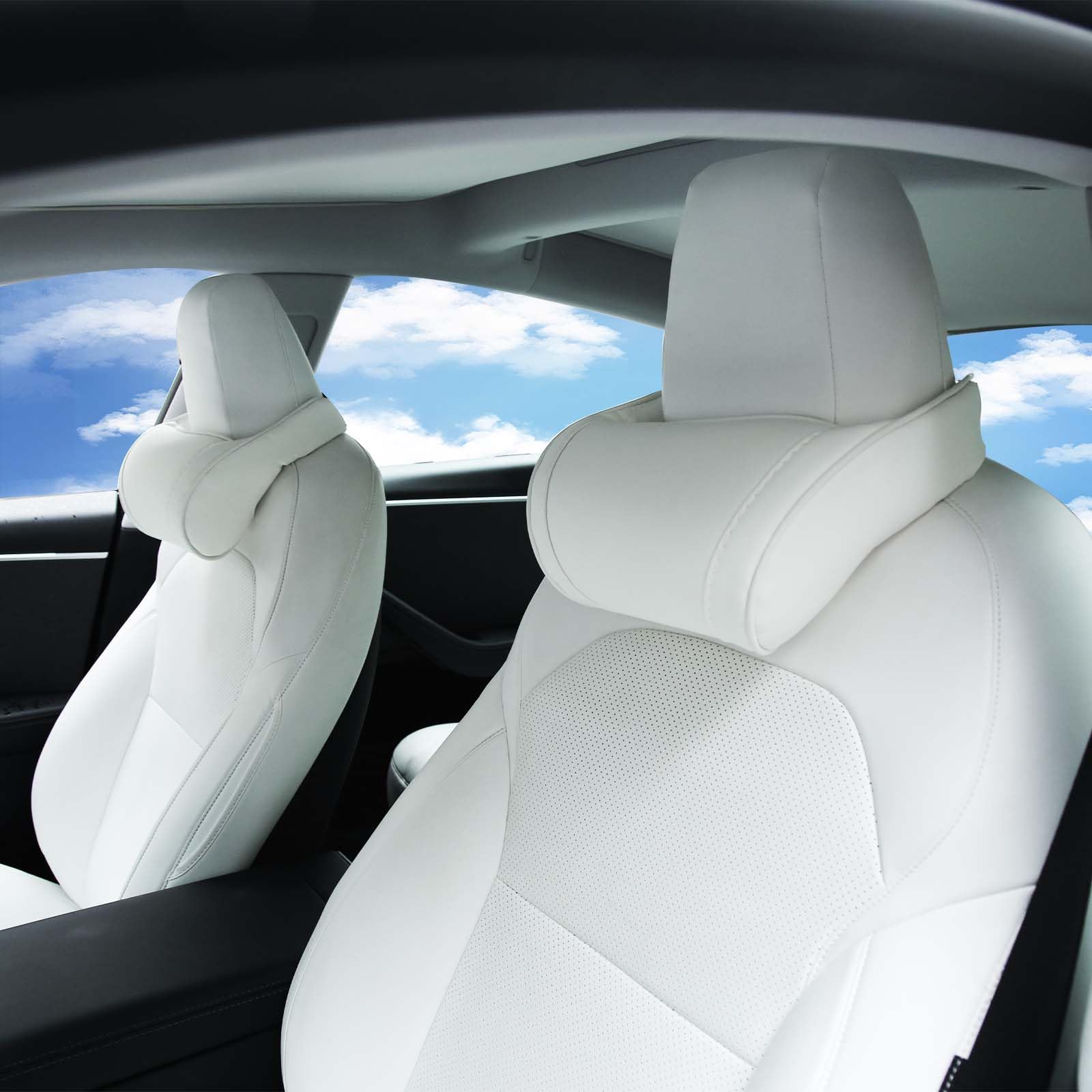 Photo 1 of TOPABYTE Car Headrest Pillow - White (2 Pack)