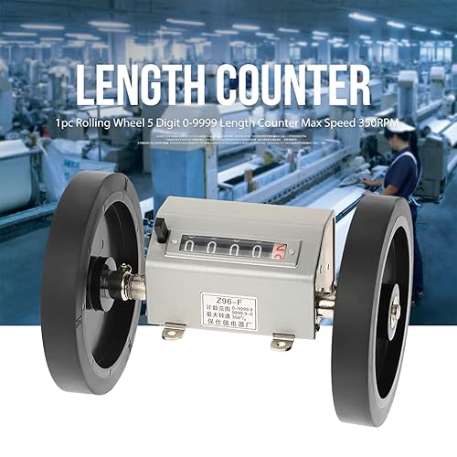 Miniatura 3 de Cuerda Cable Longitud Contador De Longitud Con Rueda Metal 1Pc Rueda Rodante 5 Dígitos 0 9999.9 Longitud Contador Velocidad 350Rpm Gris Reset
