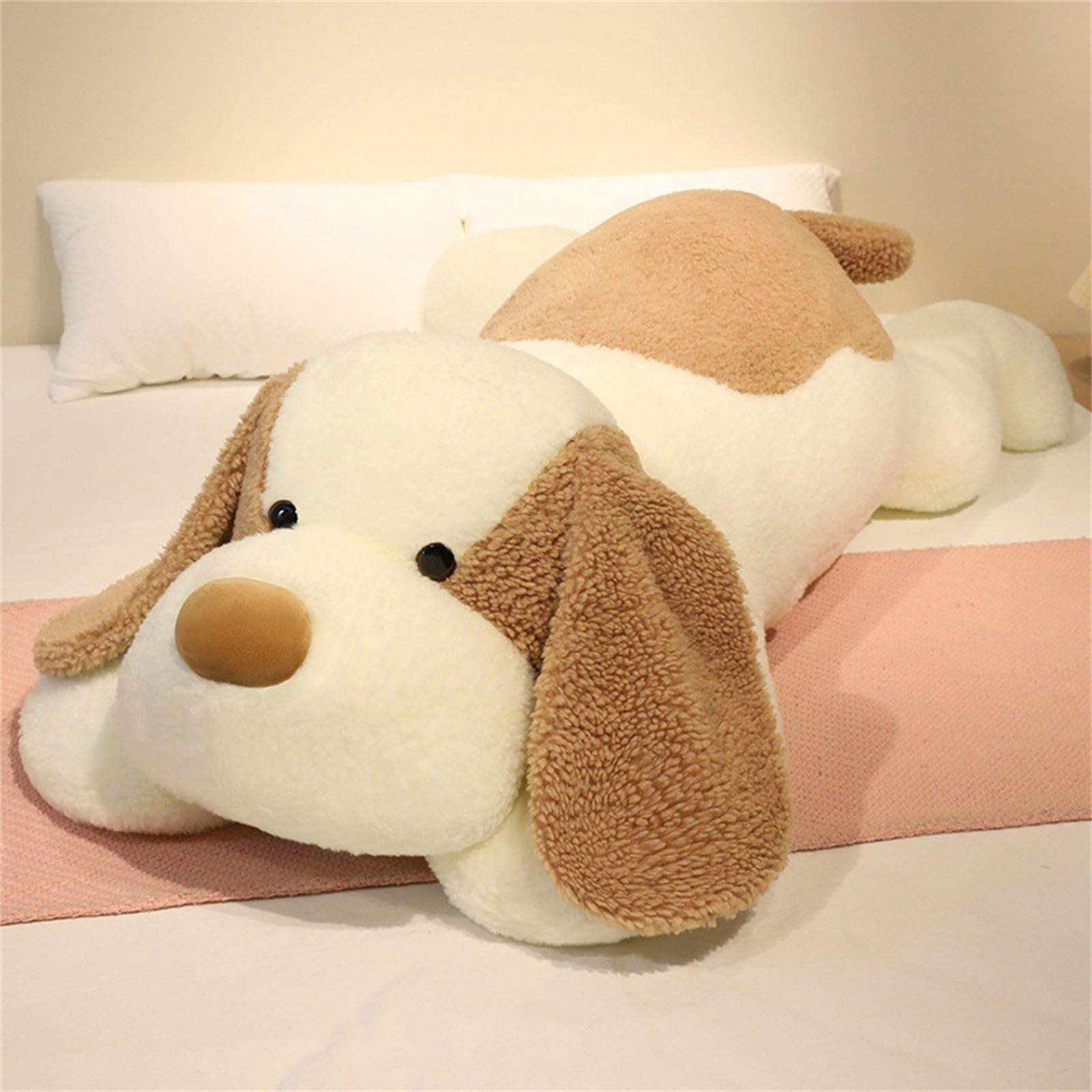 Riesiger Hund, Stofftier, großer Hund, Plüschwelpe, langes Körperkissen, niedlich, weich, groß, kuschelig, für Kinder und Erwachsene, Geburtstag, Festival, Geschenk (80cm,Matcha Grün)