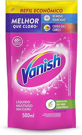Tira Manchas Vanish Líquido Multiuso para roupas coloridas Refil Econômico 500ml Menor preço em Tira Manchas Vanish Líquido Multiuso para roupas coloridas Refil Econômico 500ml