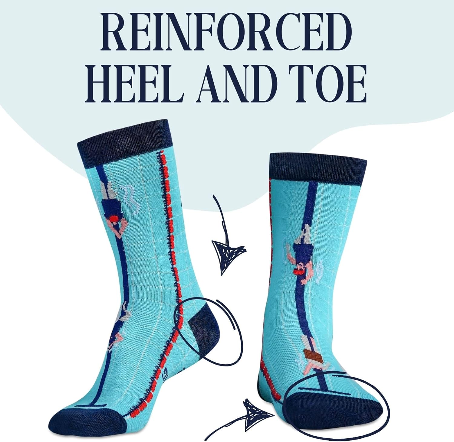 InnoBeta Swimming Gifts for Women, Men, Teen Girls, Teammate, Coach Socks, One Size Crew Socks for Swimming Lovers on Birthday - I'd Rather Be Swimming - Image 5