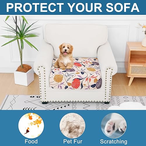 Miniatura 7 de smiry Fundas de cojín para sofá estampadas, fundas elásticas de cojín de repuesto, fundas de cojín antideslizantes para asiento de sofá, fundas de