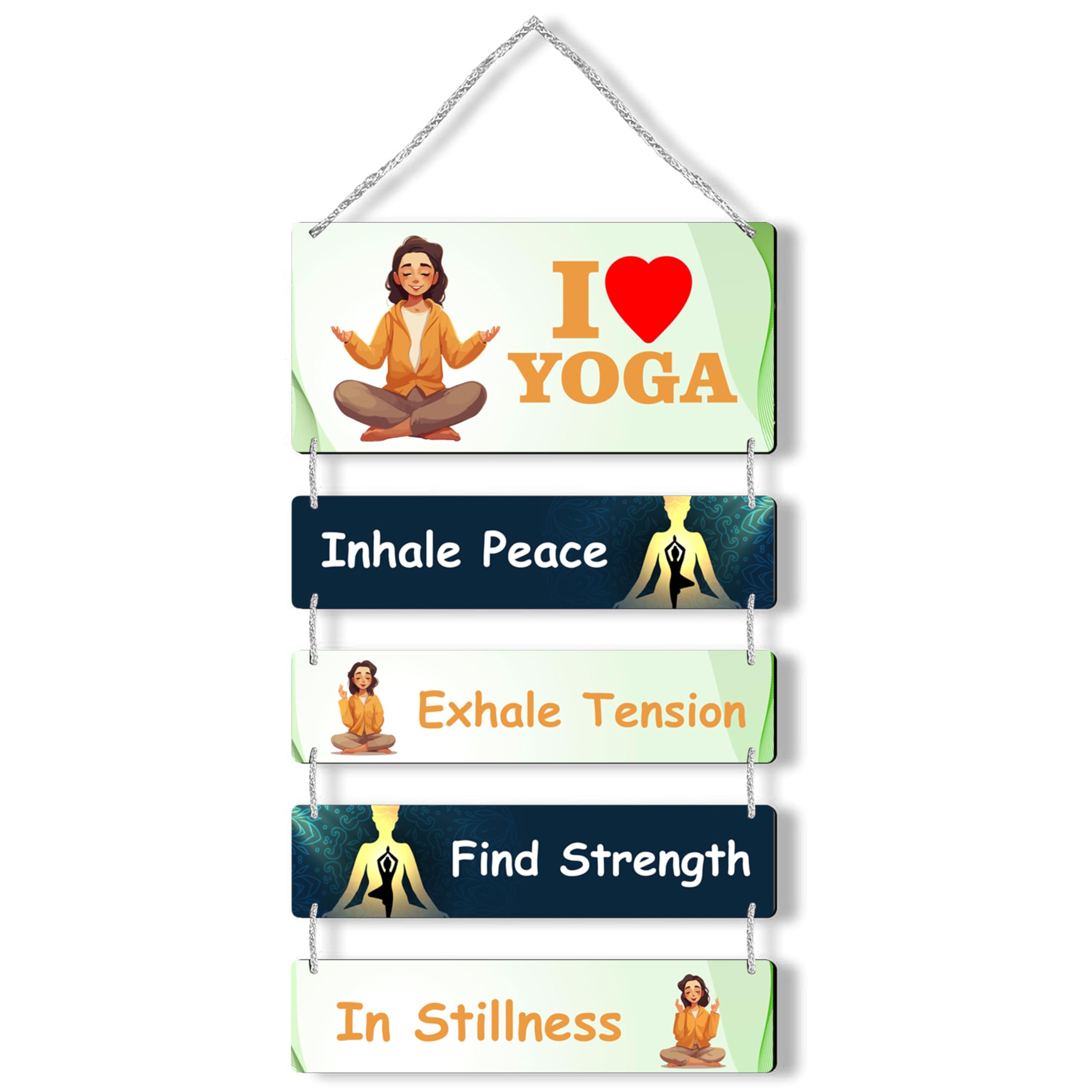 Regalo Casila I love Yoga Decorative Wooden Wall Hanging Meditation wall décor for Home Decoration Spiritual Wall Art For Living Room Office Wall Decoration Gift-image-41