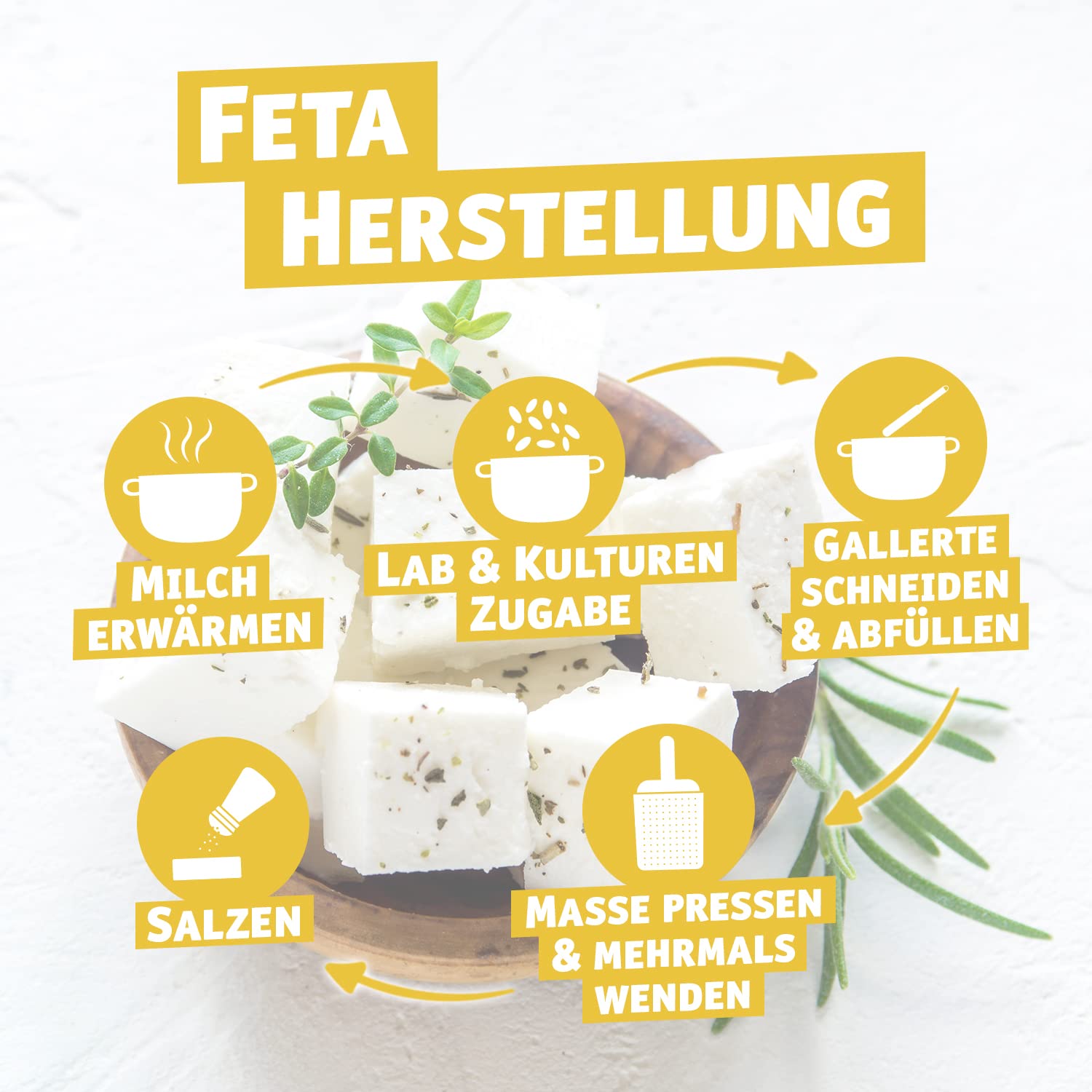 Käse selber machen - Starter Set inkl. Rezeptmagazin und Videoanleitungen (für Käse, Quark und Frischkäse); Traditionelle Käseherstellung