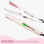 ANGENIL Pro Twist Flat Iron Hair Straightener and Curler 2 in 1, Dual Voltage Ceramic Straightener Flat Iron with Silicone Heat Resistant Mat Pouch, 11 Level Temp, 20S Fast Heating for All Hair Types