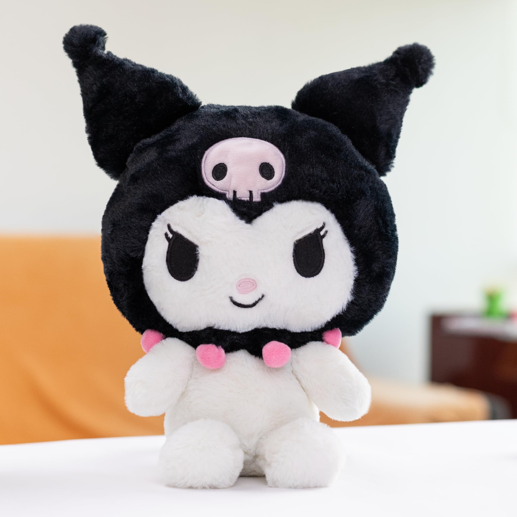 Mirada Sanrio Kuromi Soft Toy - Black Plush Stuffed Character Gift for Kids & Girls - 20cm