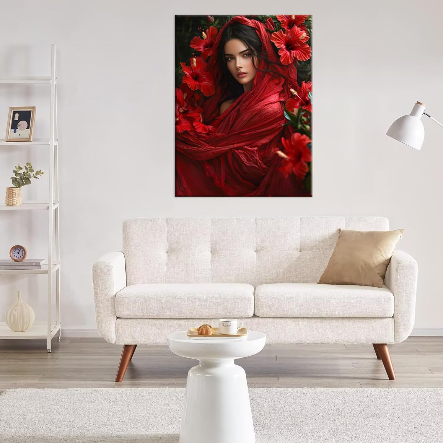 Hyupuanj Red Clothed Woman zestaw do malowania diamentowego dla dorosłych