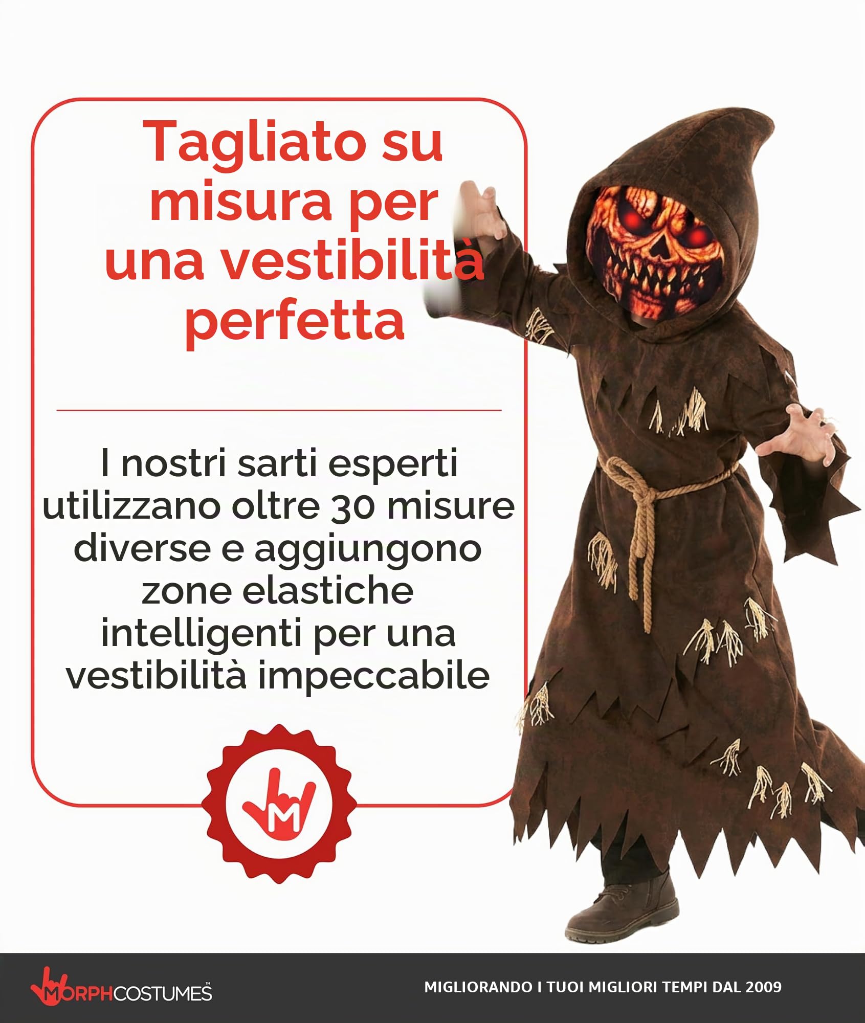 Morph Costume Spaventapasseri Bambino, Costume Halloween Bambino
