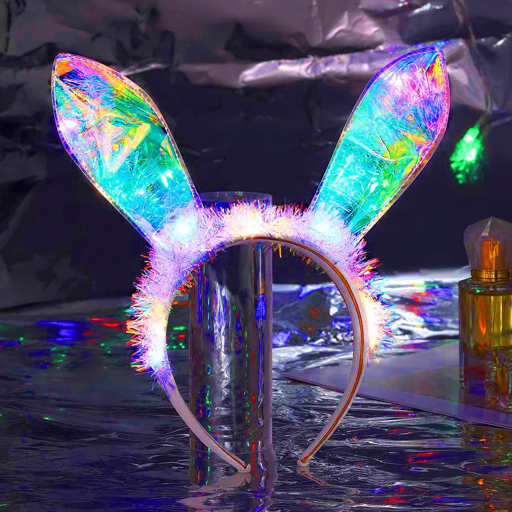 Serre-Tête Oreilles De Lapin LED - Bandeau Lumineux Pour Fêtes Et Anniversaires Enfants
