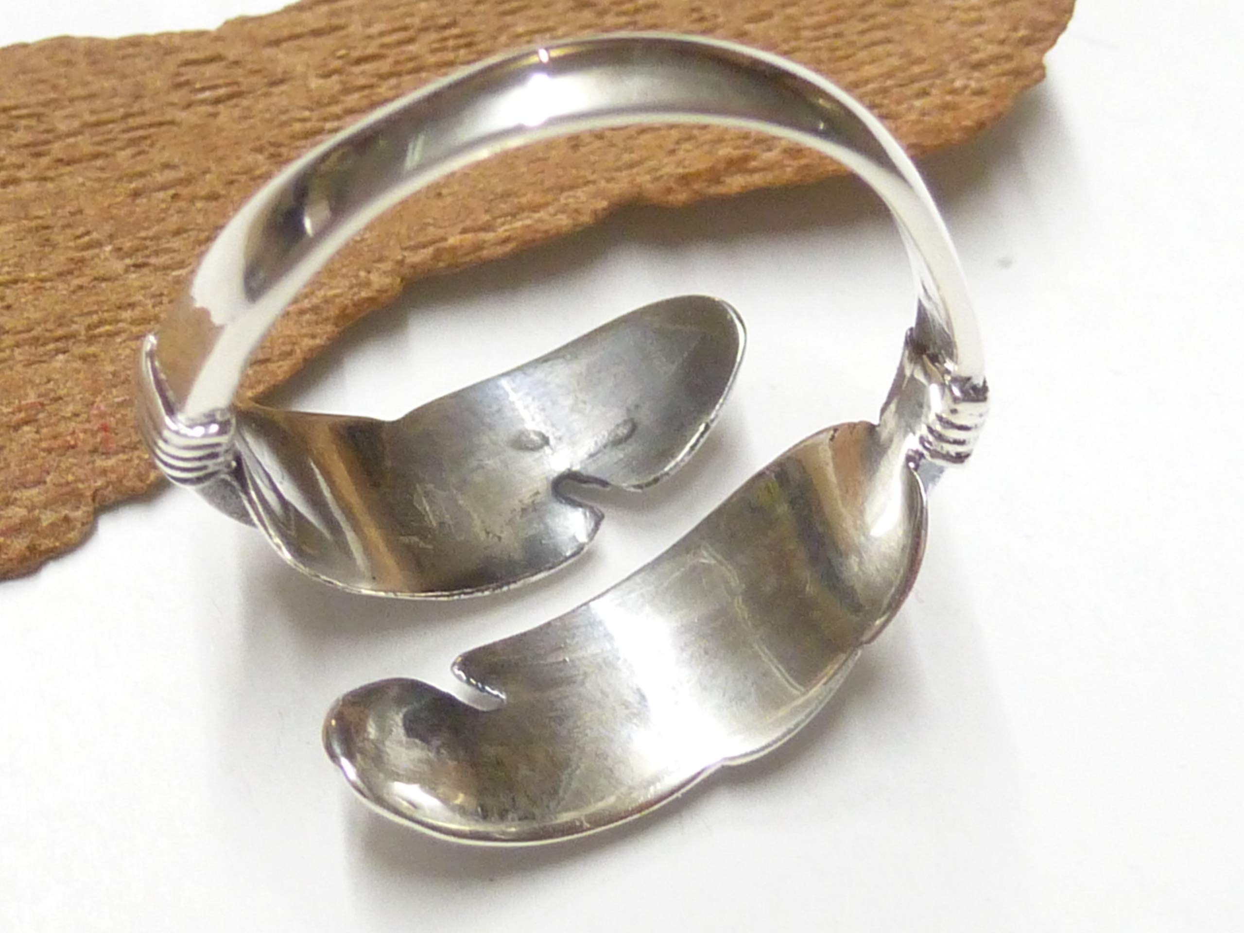 Offener Bandring Motiv Feder, Sterlingsilber, Ringgröße 58-18,5 größenverstellbar, Ringe Unisex