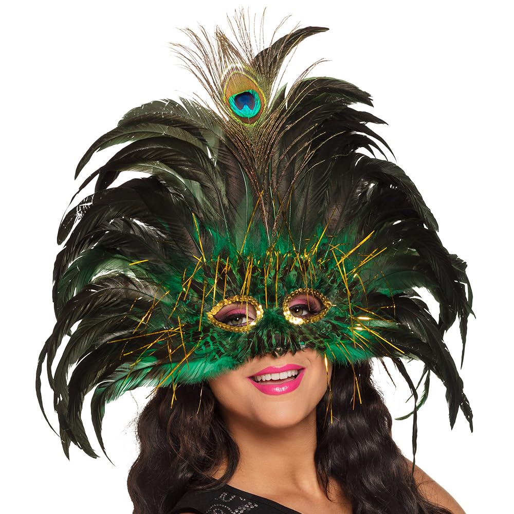 Boland Green Rio Peacock Carnival Eyemask Festival Mardi Gras Masquerade Mask Animal Feathers Dress Up