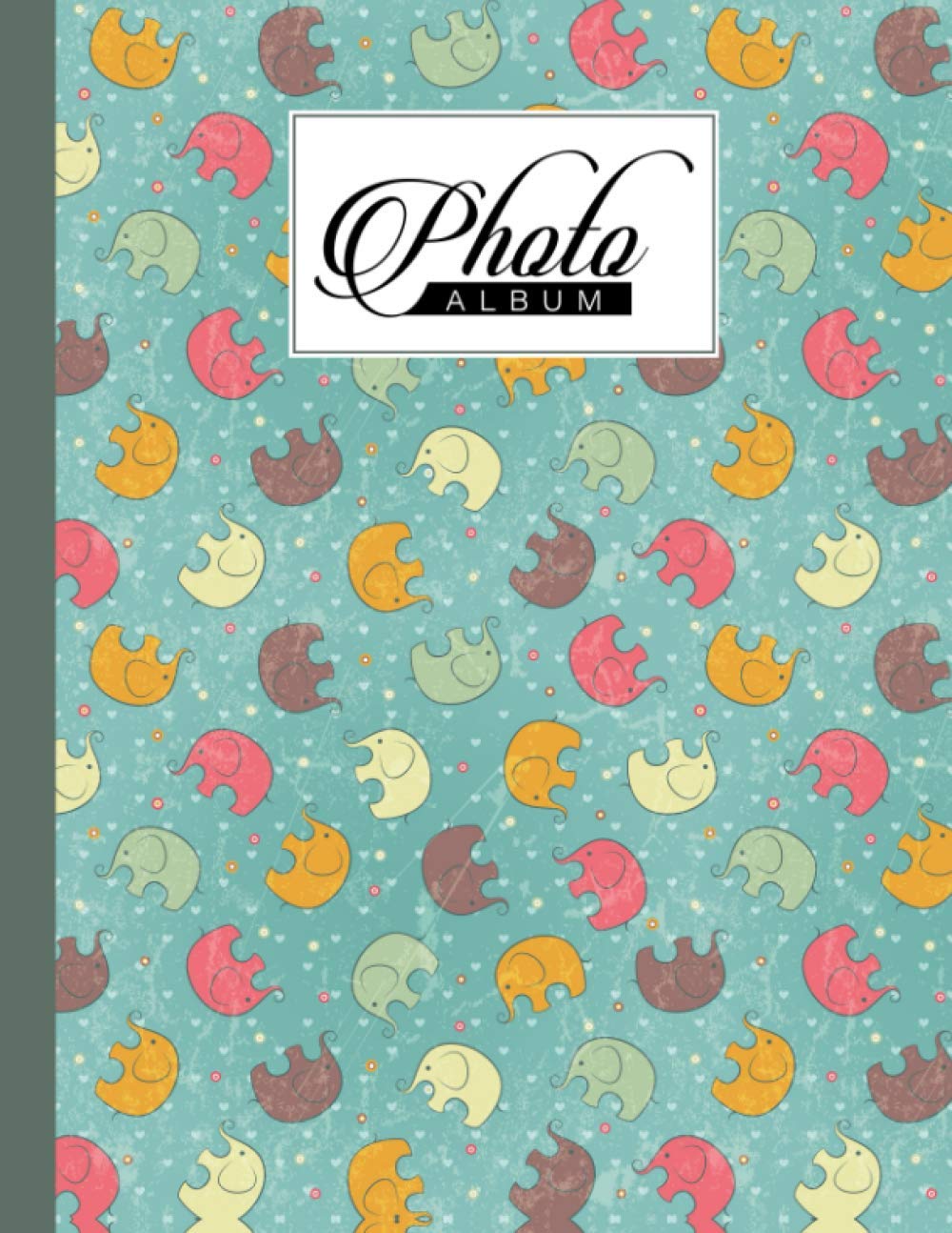 Photo Album: Cute Elephants Photo Album, Large Photo Albums with Writing Space Memo, Extra Large Capacity Picture Album, Family, Baby, Wedding, Travel Photo Book, 120 Pages, Size 8.5" x 11"