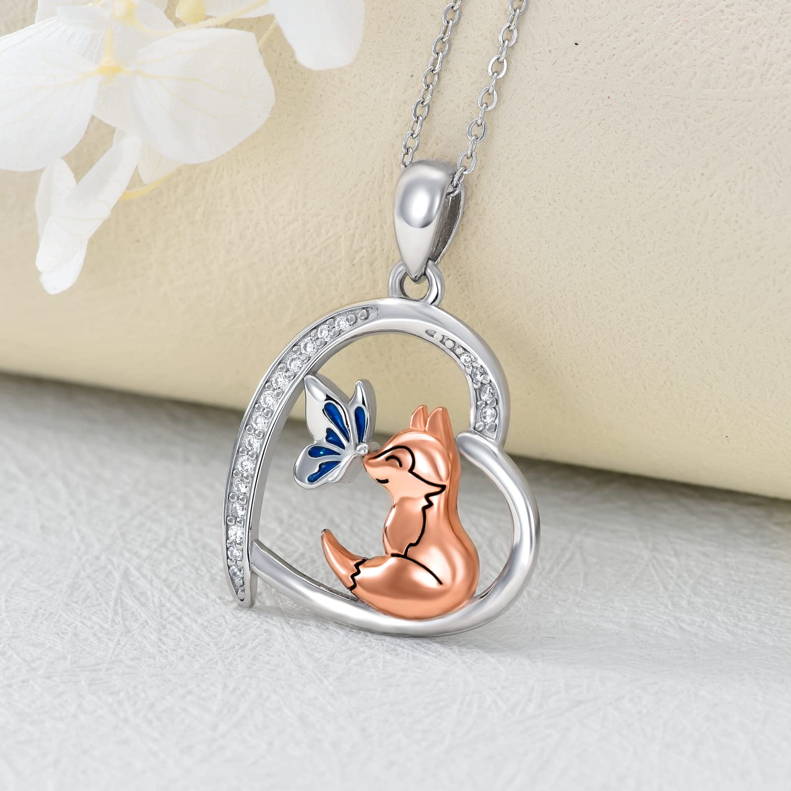 URONE Pinguin/Wolf/Schwein/Fuchs/Faultier/Katze/Elefant Halskette 925 Sterling Silber Tier Anhänger Schmuck Geschenke für Frauen Mutter Freundin Mädchen