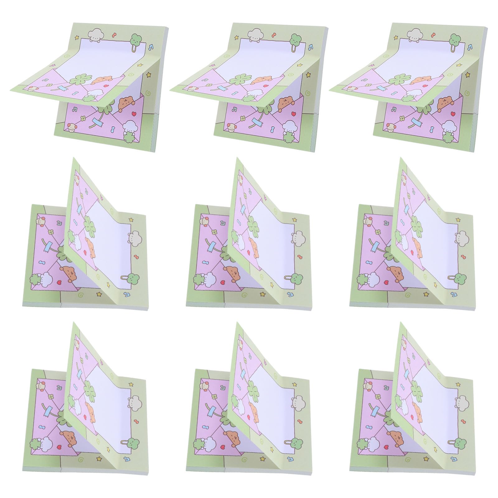 Blocs-notes détachables Angoily St-Patrick | 30 mini carnets de notes trèfle 7,6x7,6 cm - 8