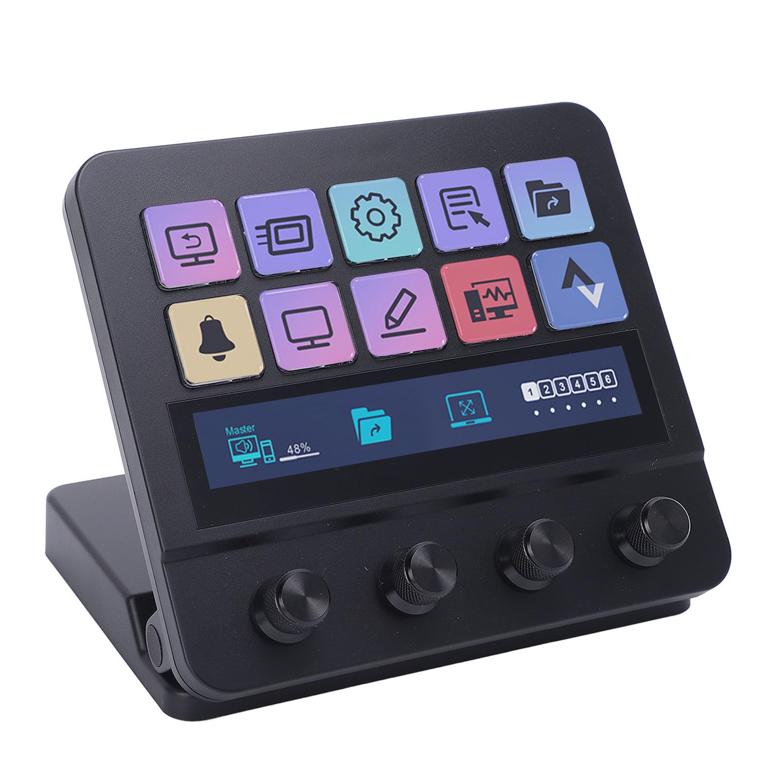Fabater Controller di Streaming con 10 Tasti LCD Personalizzabili per Streaming e Giochi Ad Alta Efficienza Ideale per i Creativi ABS e Metallo