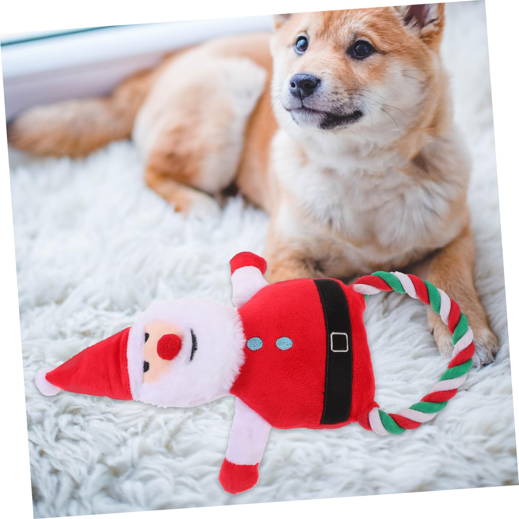 BESPORTBLE 5stücke Puppy Chew Toy Santa Claus Form Interaktives Spielzeug Für Hunde Quietschend Und Langlebig Für Weihnachten Fördert Das Kauen Intelligenz Von Haustieren