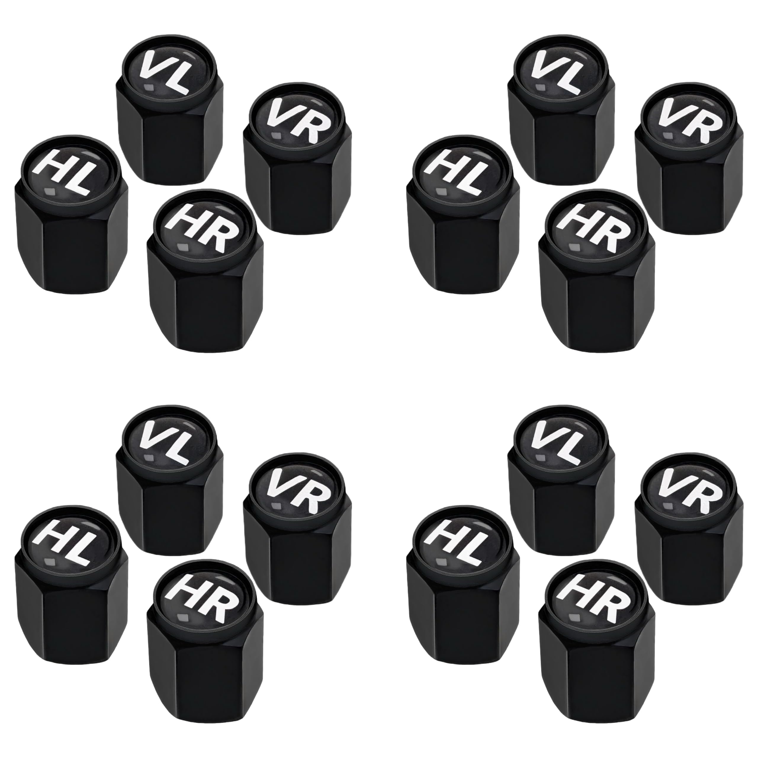 Ventilkappen ZLIP 16er-Set mit Dichtung – zur Kennzeichnung von Winterreifen & Sommerreifen für PKW, SUV & mehr, Ventildeckel Set für 16 Reifen, Radventilkappen, Valve Caps (16, Aluminium)