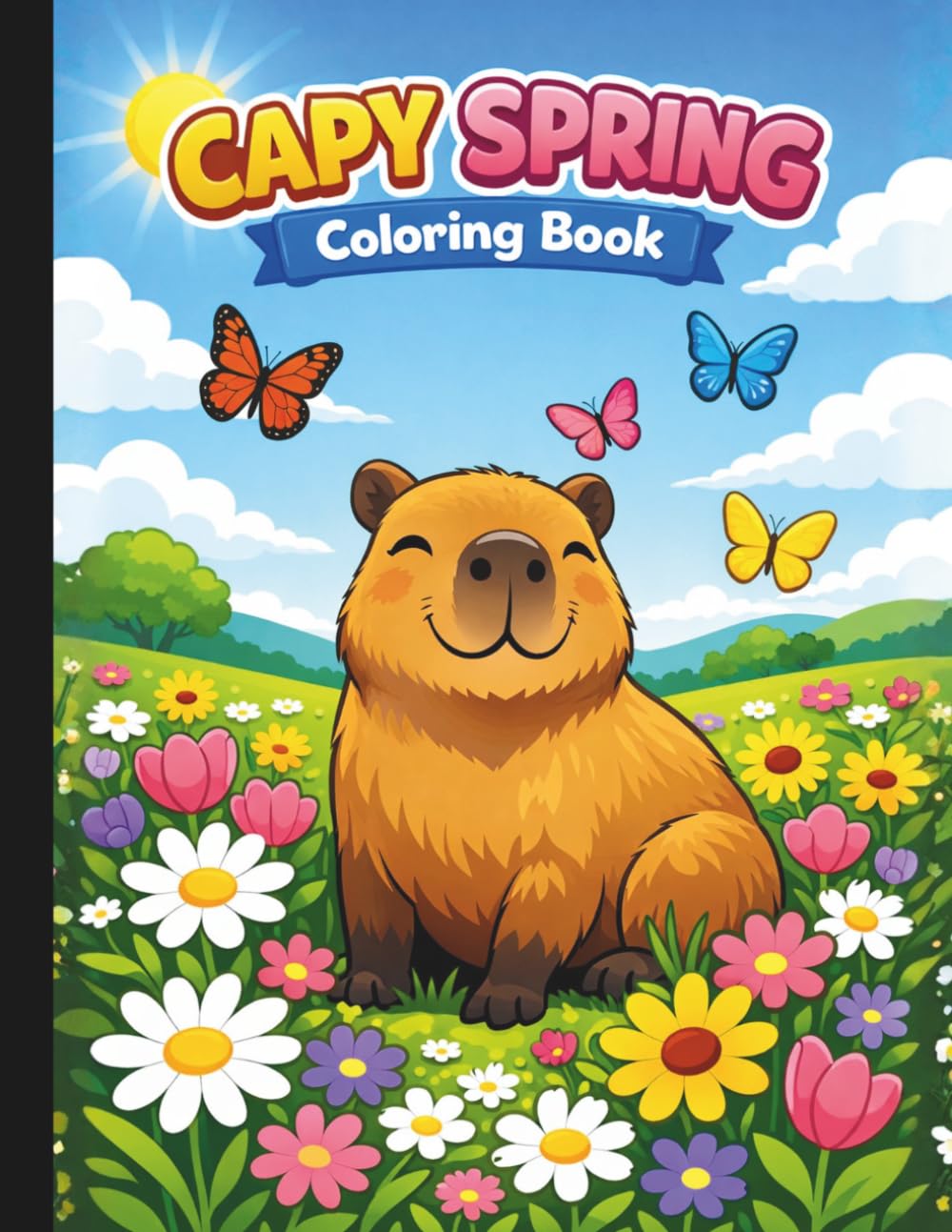 Capy Spring Coloring Book: Spring Coloring Book For All Ages (HELLO SPRINGTIME! SPRING ACTIVITY & COLORING BOOKS FOR THE WHOLE FAMILY)