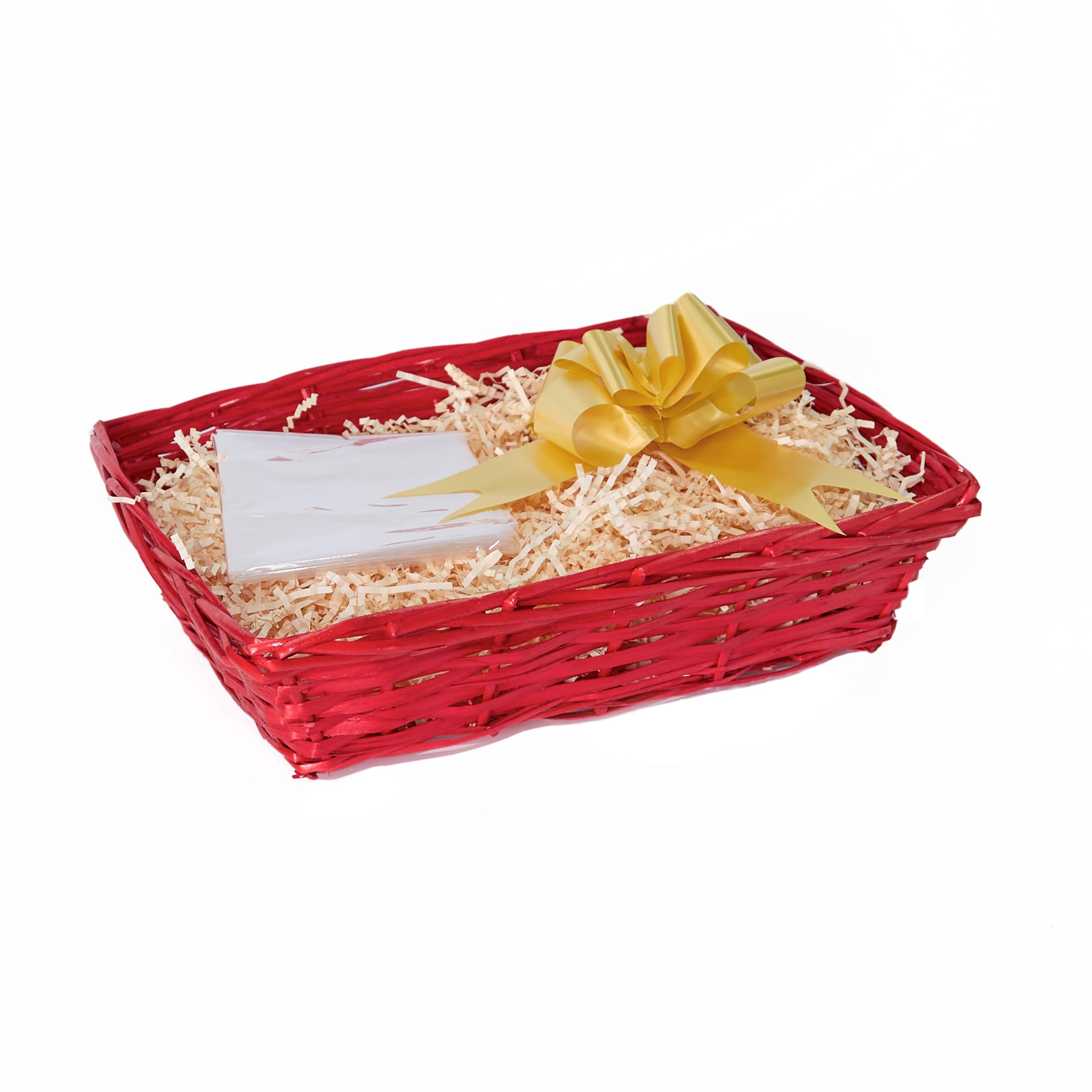 Green Leaves Beige Red Wicker Basket For Hampers Make You Own Gifts Hamper Kit Birthday Christening Wedding Gift Hampers (Beige)