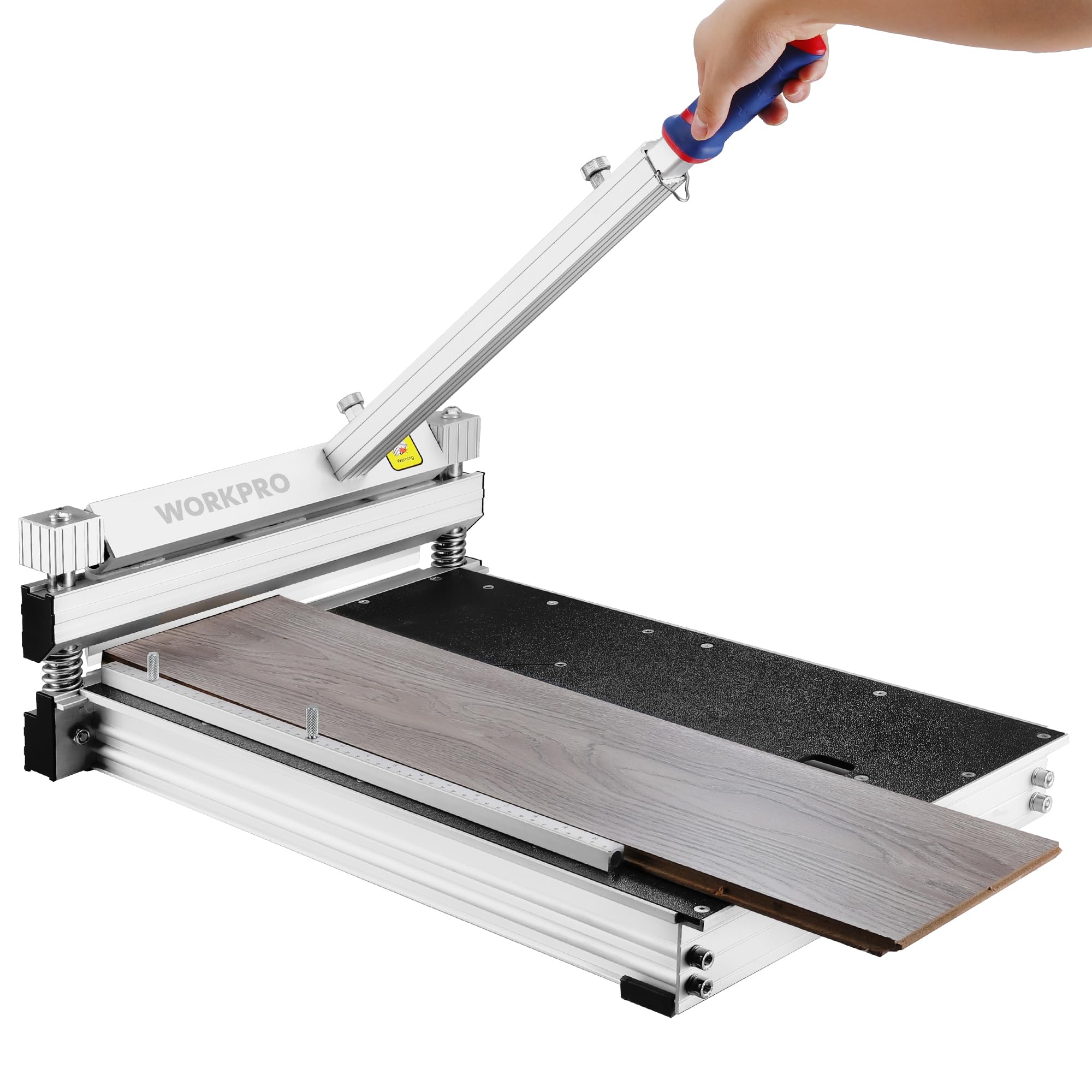WORKPRO 340 mm Laminate Floor Cutter, Laminate Flooring Tools for Multi-Layer Flooring, Parquet, Rubber Concave Base, LVT, VCT, SPC, LVP, WPC and Vinyl Plank