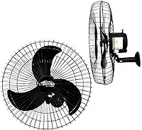 Ventilador de Parede Oscilante 60cm Preto Turbão 200W Bivolt - Kit 2 unidades