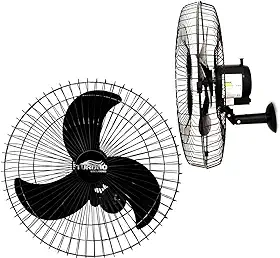 Ventilador de Parede Oscilante 60cm Preto Turbão 200W Bivolt - Kit 2 unidades