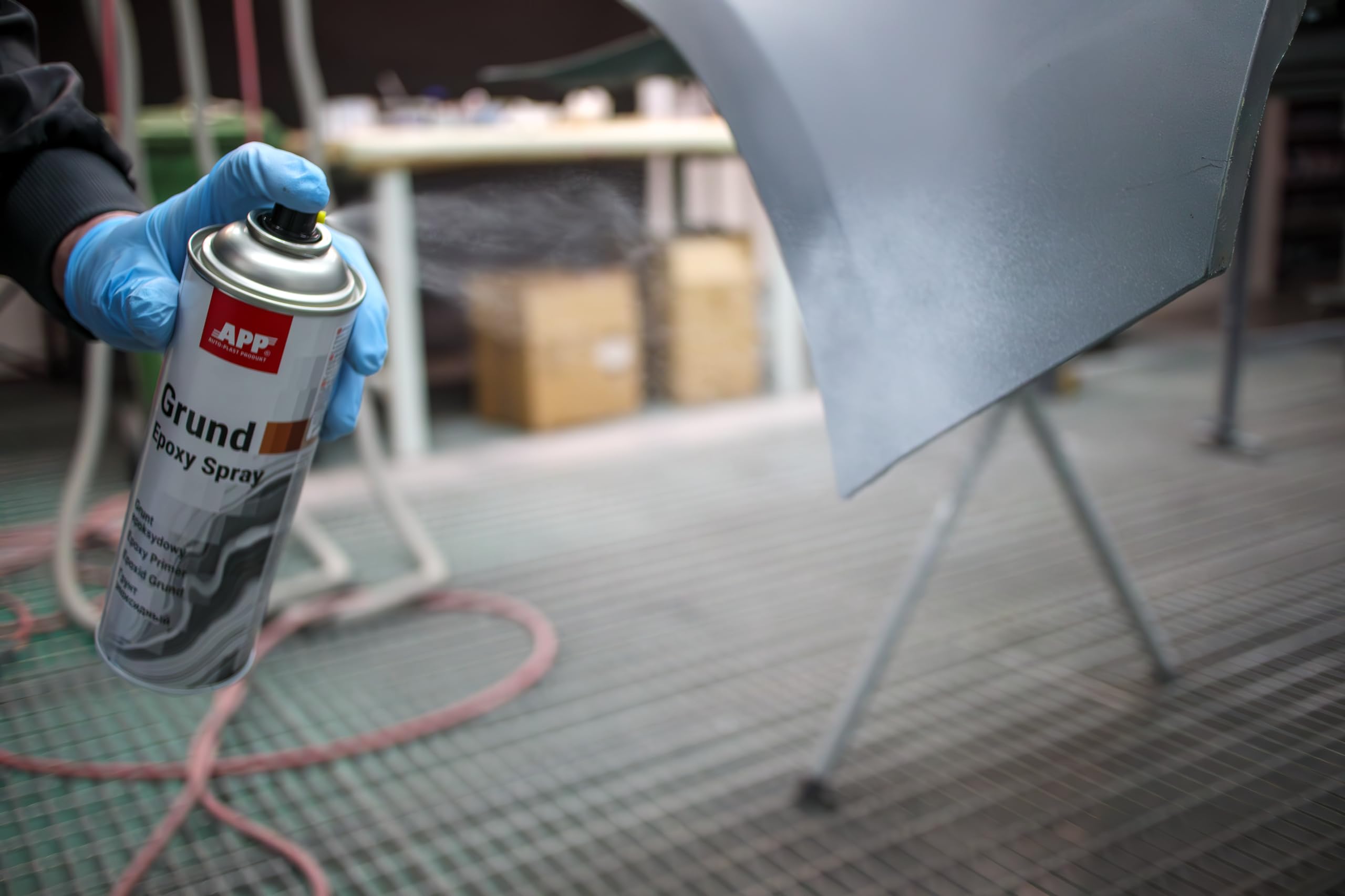 APP Epoxy Grund Imprimación Spray Epoxi | Imprimación Pintura Antióxido por Metal | Protección contra la corrosión | Gris oscuro | 500 ml — view 6