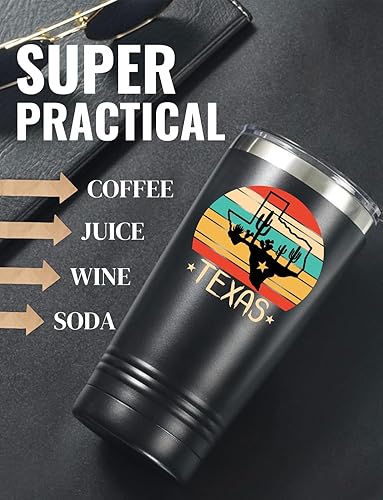 Miniatura 2 de Onebttl Regalos de Texas para hombres y mujeres, regalos de Texas Souvenirs, regalo de viaje para el hogar, vaso de acero inoxidable de 20 onzas con