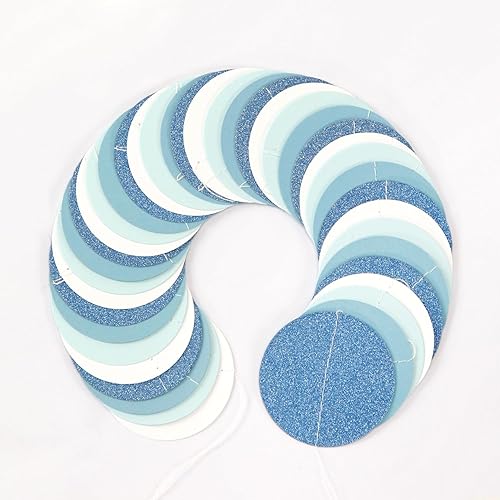 Miniatura 3 de Light-Baby Dusty-Blue White Party-Decoration Garland - 52ft Baby Boy Shower Birthday Streamers,Graduation Bachelorette Bridal Christmas Banner Decor