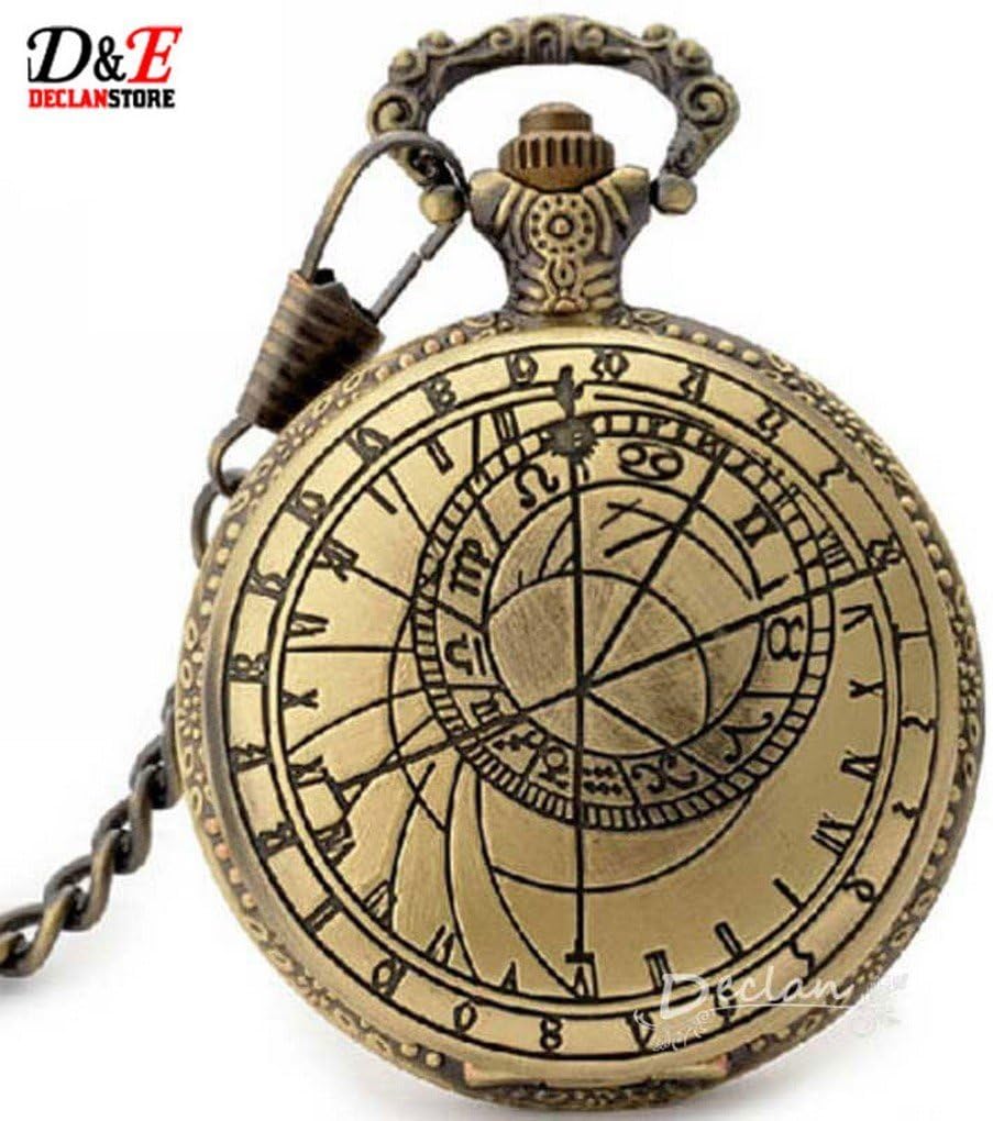 : 1pcs/lot Doctor Who Gallifreyan Pocket Watch Chain Vintage Necklace Silver Pendant Gift