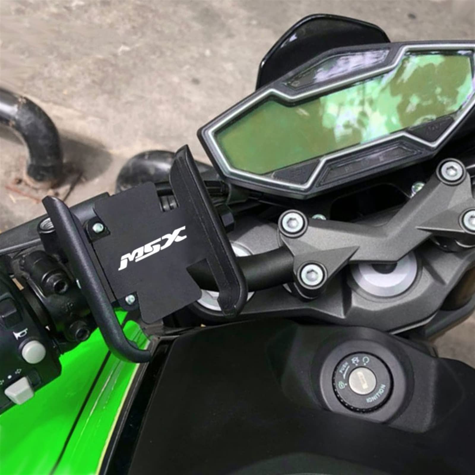 For HONDA Grom125 MSX125 MSX125SF Grom 125 MSX 125 125SF 2013-2022 Motorcycle Handlebar Mobile Phone Holder GPS Stand Bracket (Color : Mirror type Black