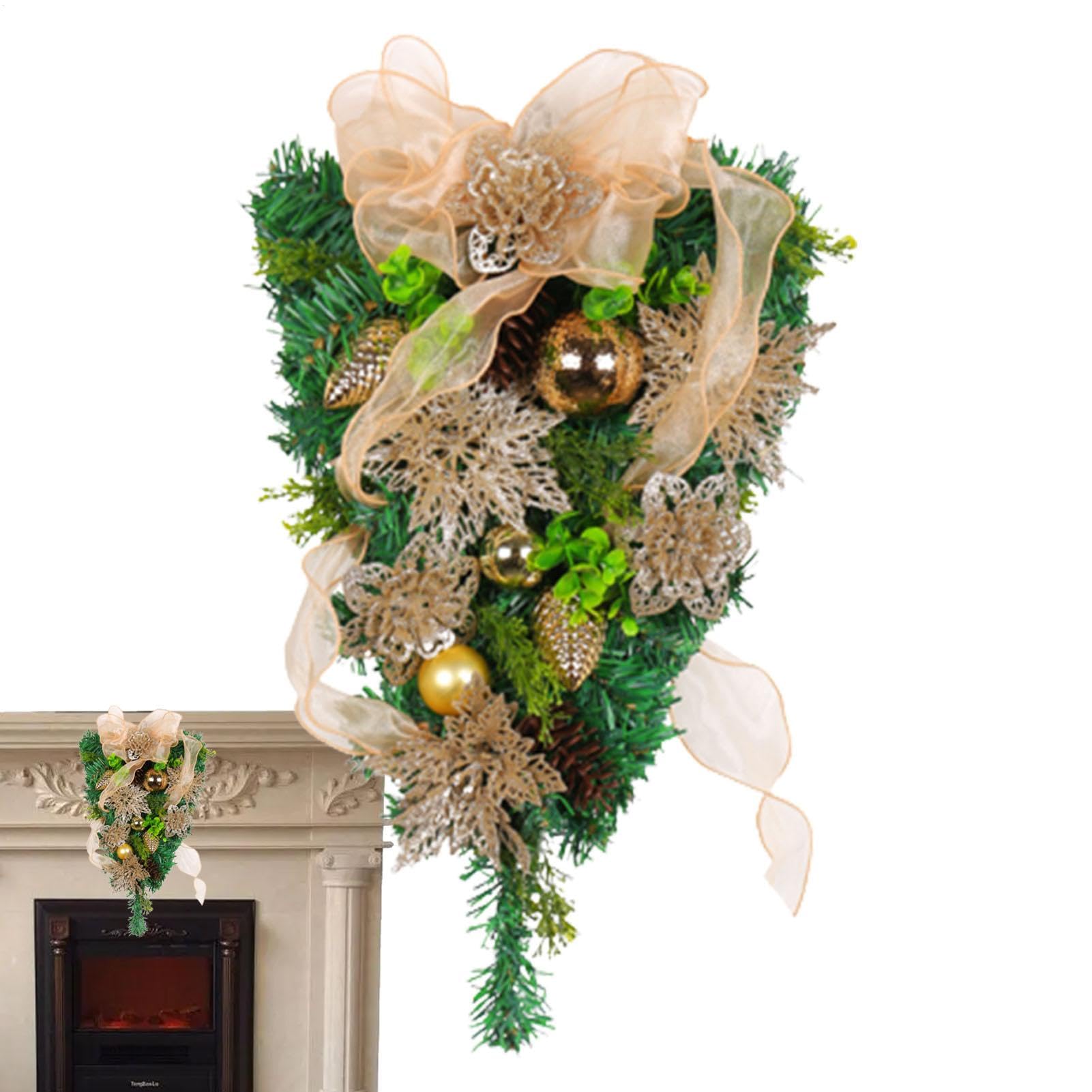 Couronne de Noël pour porte d'entrée robuste et résistante