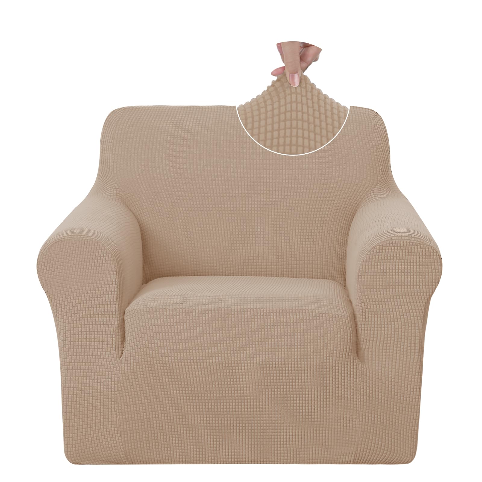 Funda de sillón reclinable camel para tardes de lectura y cine en casa