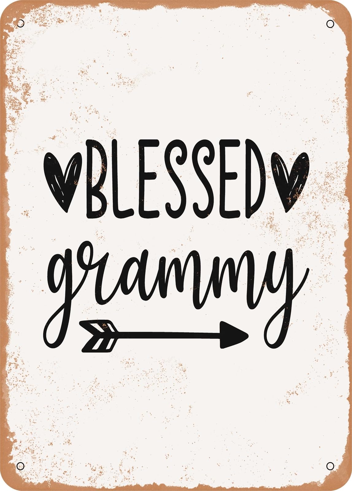 Miaomansenstore Metal Sign - Blessed Grammy - 2 - Vintage Rusty Look Home Decor