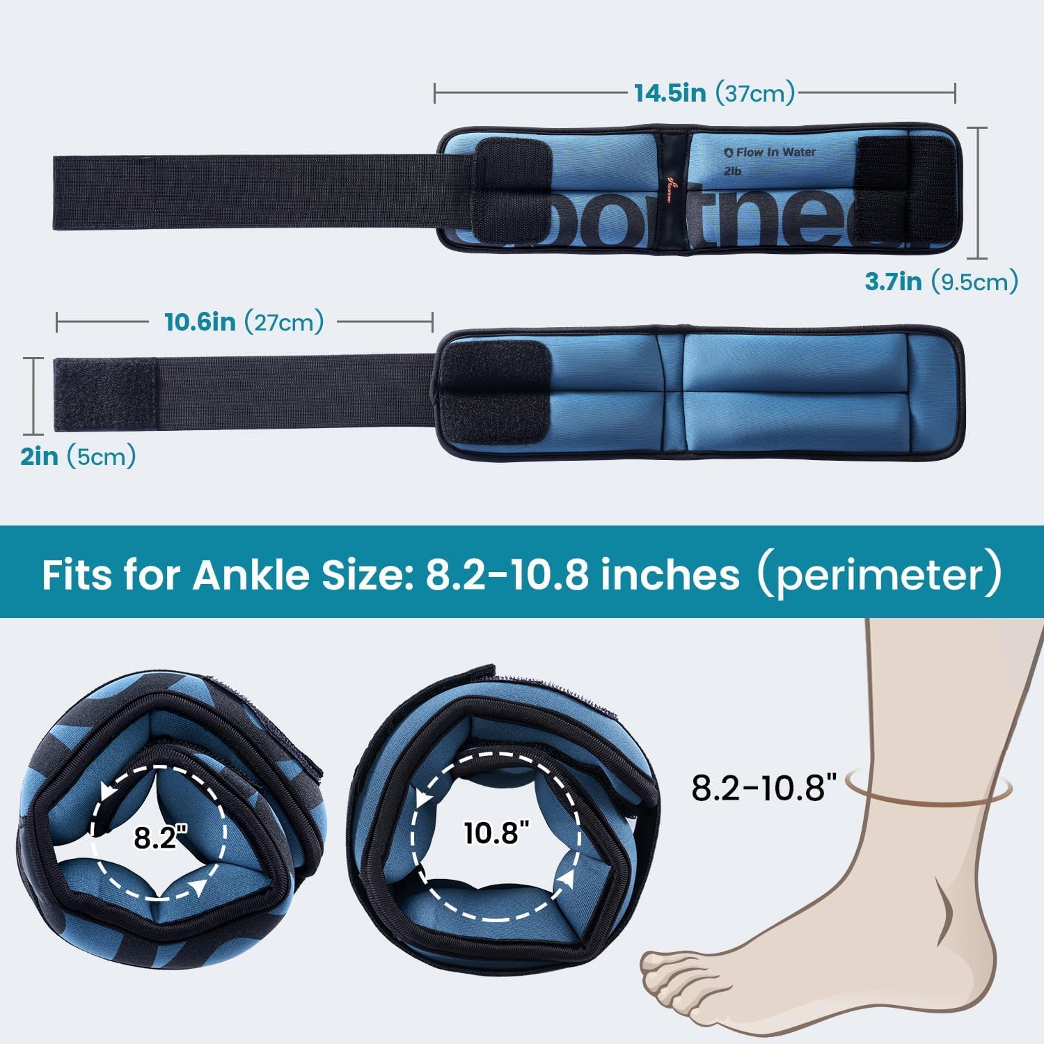 Sportneer Kit d'accessoires d'aquagym 3 en 1 avec haltères aquatiques EVA, ceinture de jogging pour adulte, poids de cheville – Accessoires de fitness et équipements de sports nautiques 2