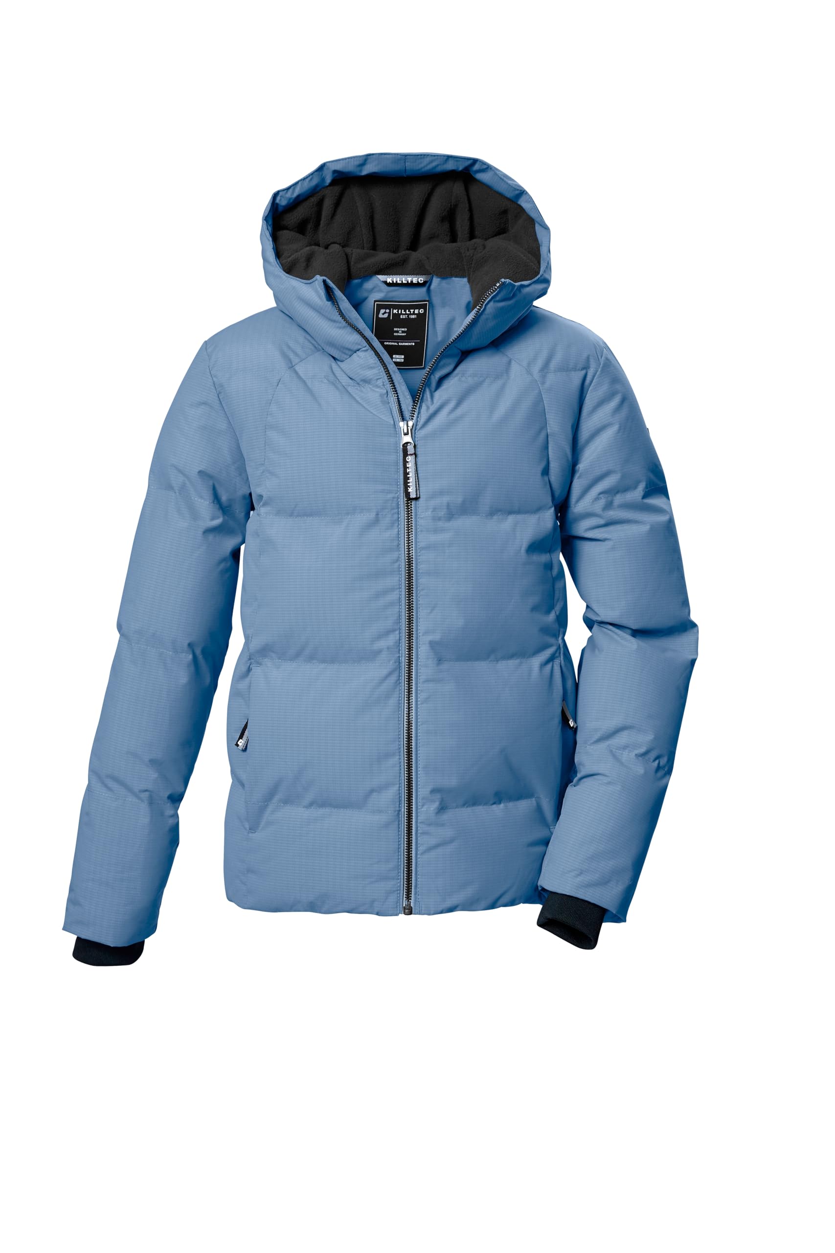 Killtec Niñas Chaqueta invierno acolchada KOW 357 GRLS QLTD JCKT | Chaqueta lluvia infantil con laminado PU, repelente al agua 10.000 mm, cortavientos, capucha, bolsillos con cremallera