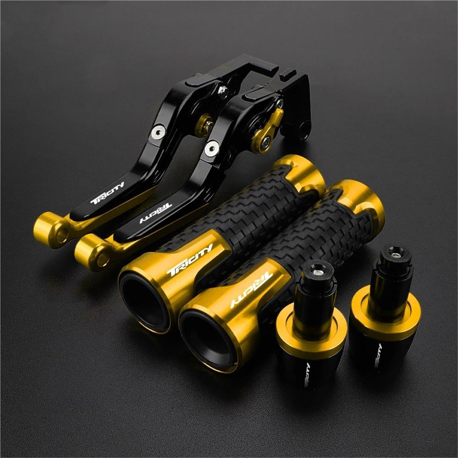 Kupplung Motorrad Für Yamaha TRICITY 2019 Einstellbare Bremse Kupplung Hebel CNC Faltbare Ausziehbare Griff Bar Griffe(Gold2)