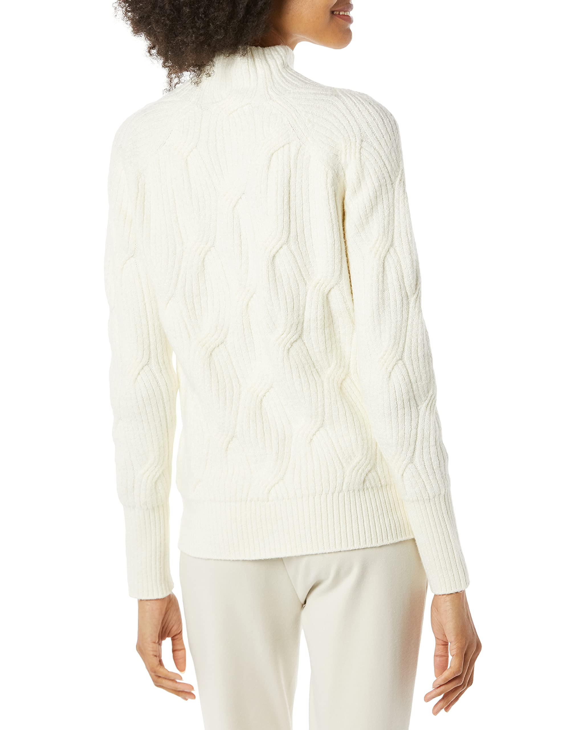 Amazon Essentials Maglione Invernale a Maniche Lunghe, Morbido al Tatto con Collo a Imbuto, Lavorato A Trecce Donna