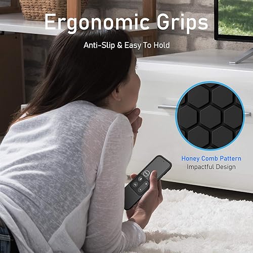 Miniatura 5 de Fintie - Funda protectora de silicona para control remoto de Siri Apple TV 4K de 5 y 4 generación, antideslizante, diseño de panal, ligero y