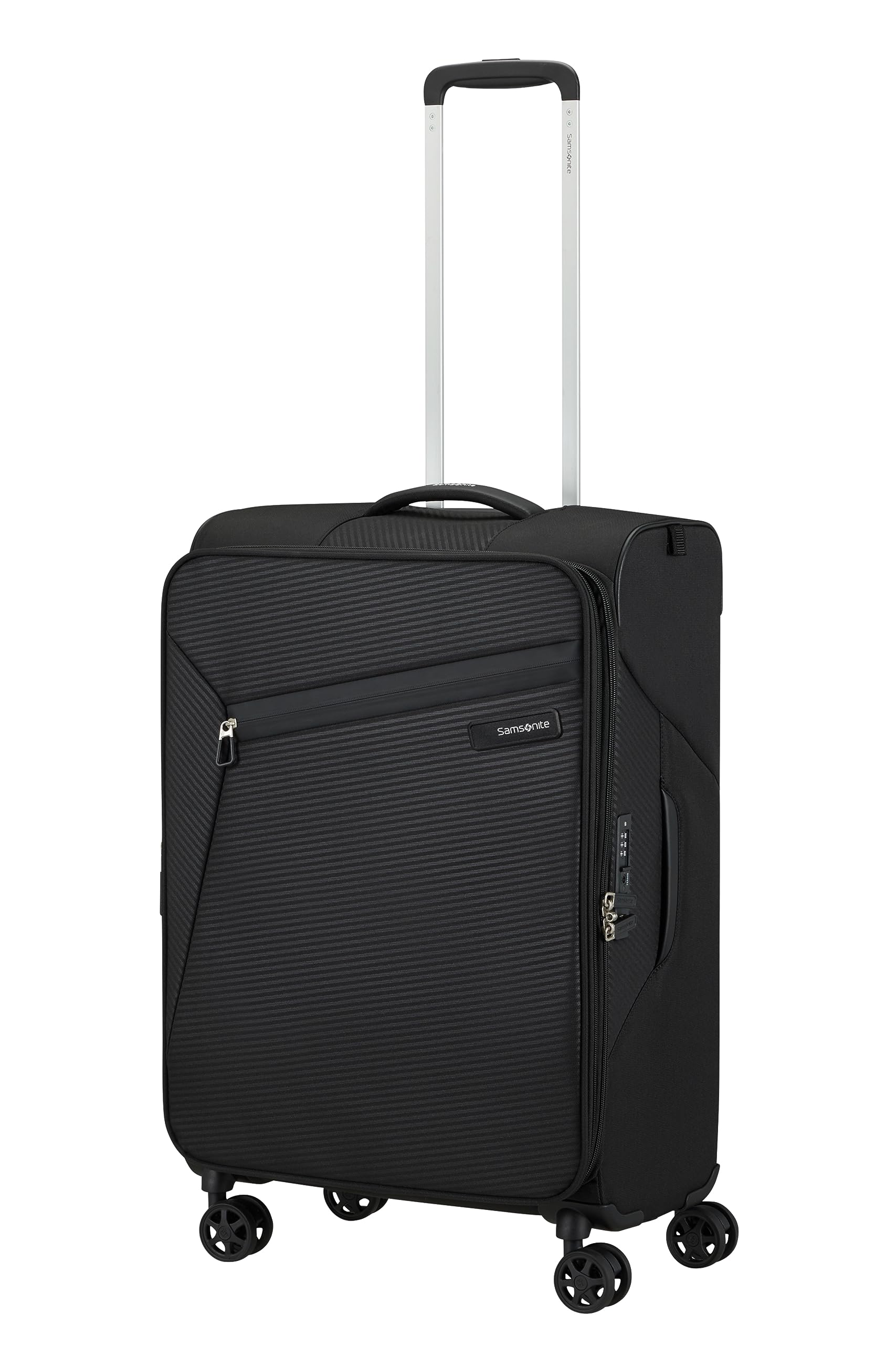 Samsonite Litebeam - Spinner M, rozszerzalna walizka, 66 cm, 67/73 L, czarny (czarny)