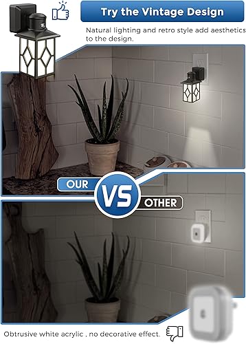 Miniatura 8 de LOHAS - Luz nocturna enchufable, paquete de 2 luces nocturnas decorativas enchufables a la pared, luz del atardecer al amanecer, luz diurna 5000 K,