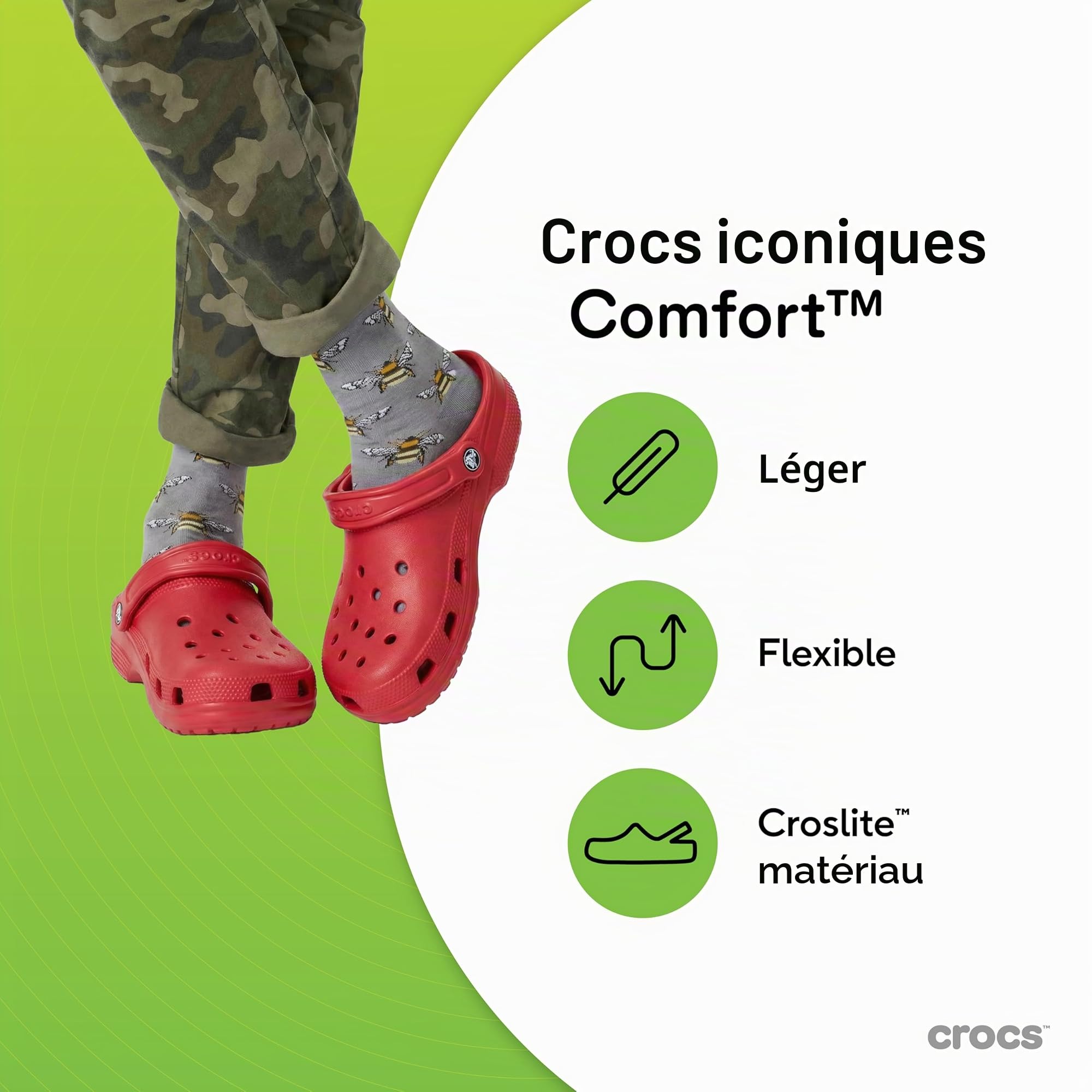 Crocs Unisexe Adulte Classic Clog Sabots, Varsity Red, 39/40 EU