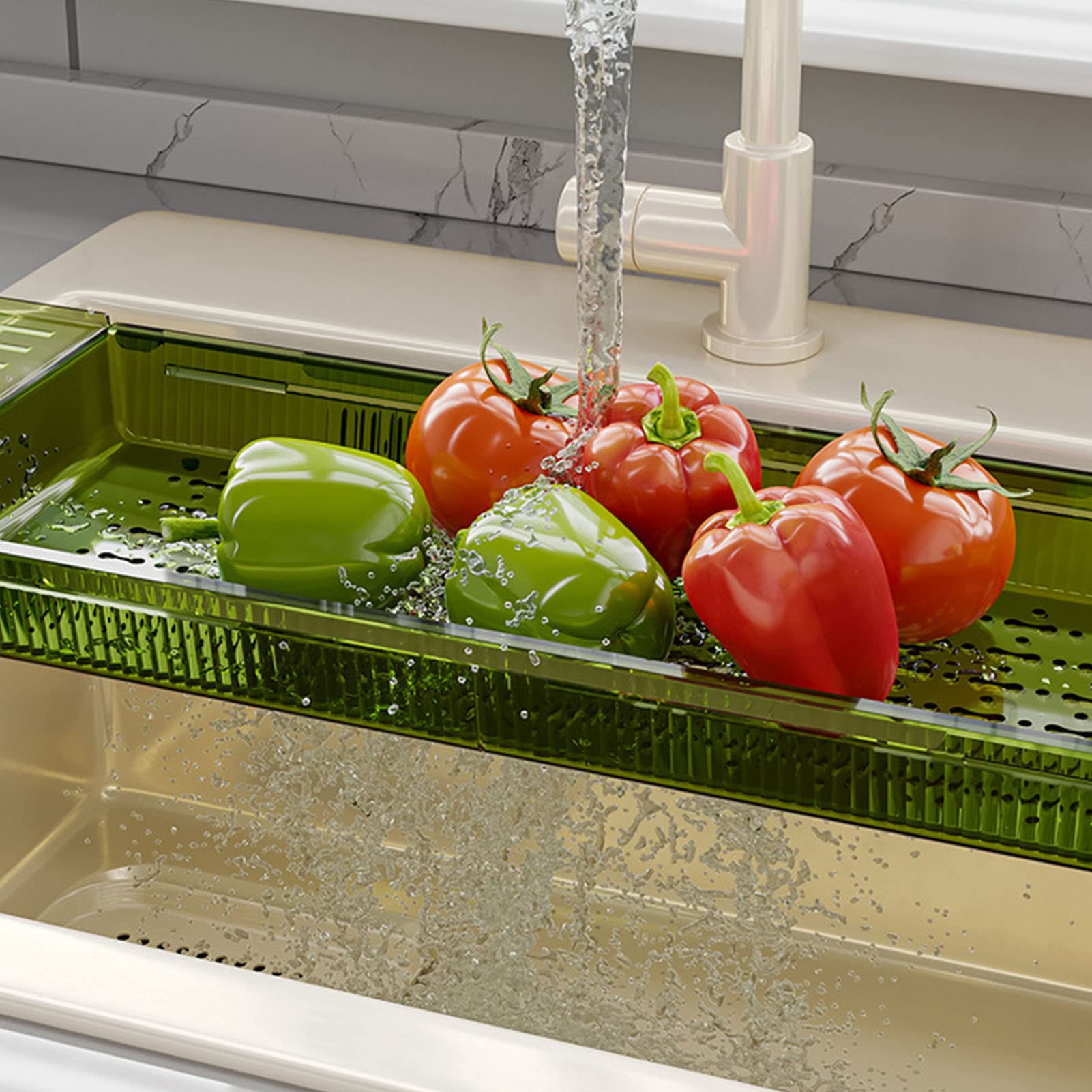 Aramox Estante para Bañera Bandeja Extensible de Plástico para Bañera con Agarre Antideslizante Almacenamiento de Gran Capacidad y Soporte para Teléfono para Uso en el Baño en el Hogar (Verde