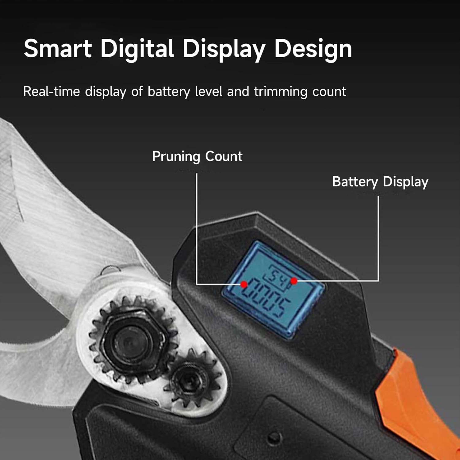 Electric Pruning Shears 21V Brushless Motor Cordless Pruner With Smart Digital Display & High-Strength Carbon Steel Blade Electric Branch Cutter For Garden, Orchard, Vineyard Landscaping