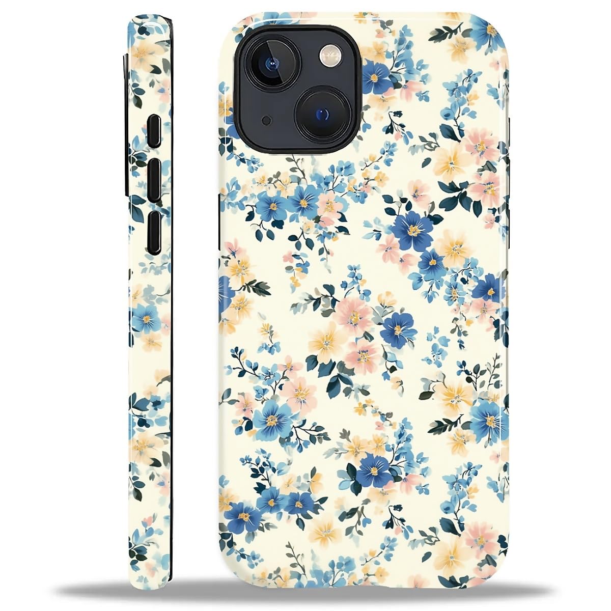 TAMEFOX Case for iPhone 14 Plus,Anti Drop Scratch Frosted Protective Cover Case for Women Girl-Beautiful Floral Aesthetics