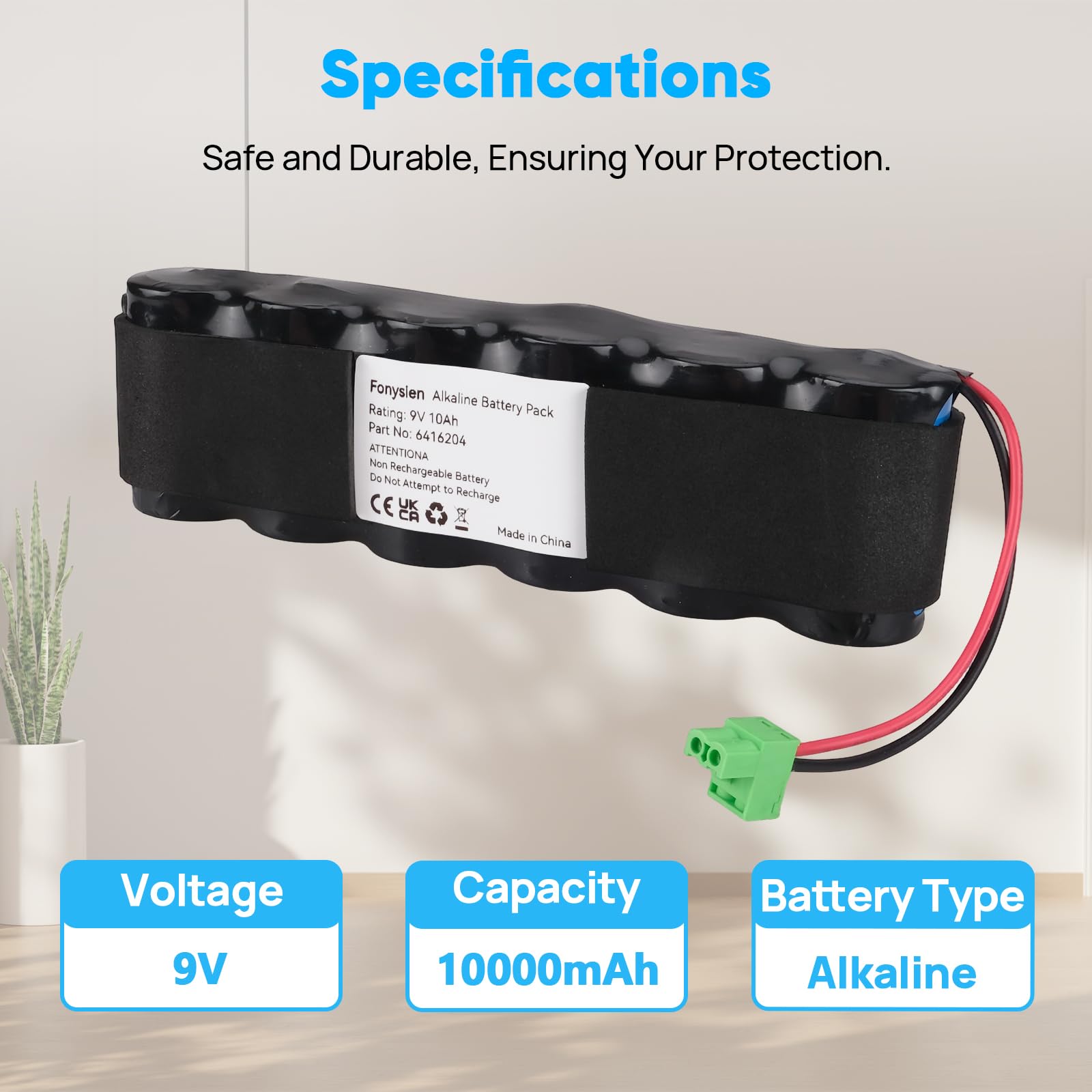BPX 6416204 Batterie Compatible avec SEFRX 6416204 Sirène, Delta Dore, Tyxal SIRX, SERX, SEFX, SEFRX, Syderal SE Sirène, BPX 6401021, 6416204, Bat 16204, 1285001, 64040145, 6404016