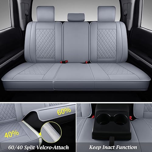 Miniatura 5 de Coverado Fundas de asiento para Toyota Tundra, juego completo de fundas de asiento de automóvil compatibles con Toyota Tundra Crew 2007-2021,