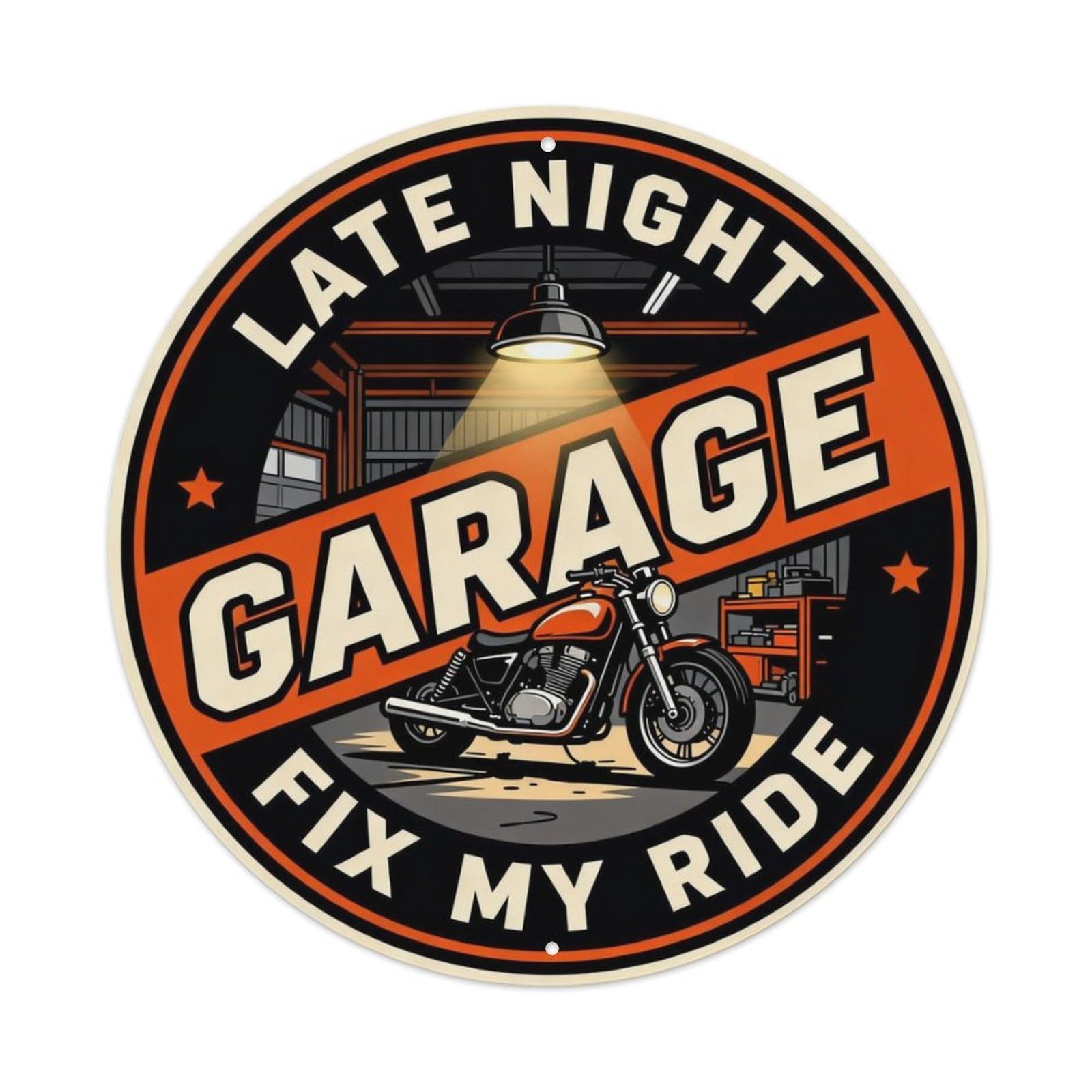 Late Night Garage Fix My Ride Metal Tin Sign Plaque