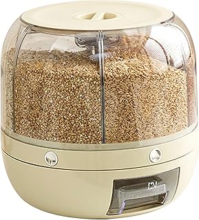 PANGBOER Rice Dispenser Multipurpose Grains Storage Container with 6 Removable Sealed Dry Cereal Grains Bucket